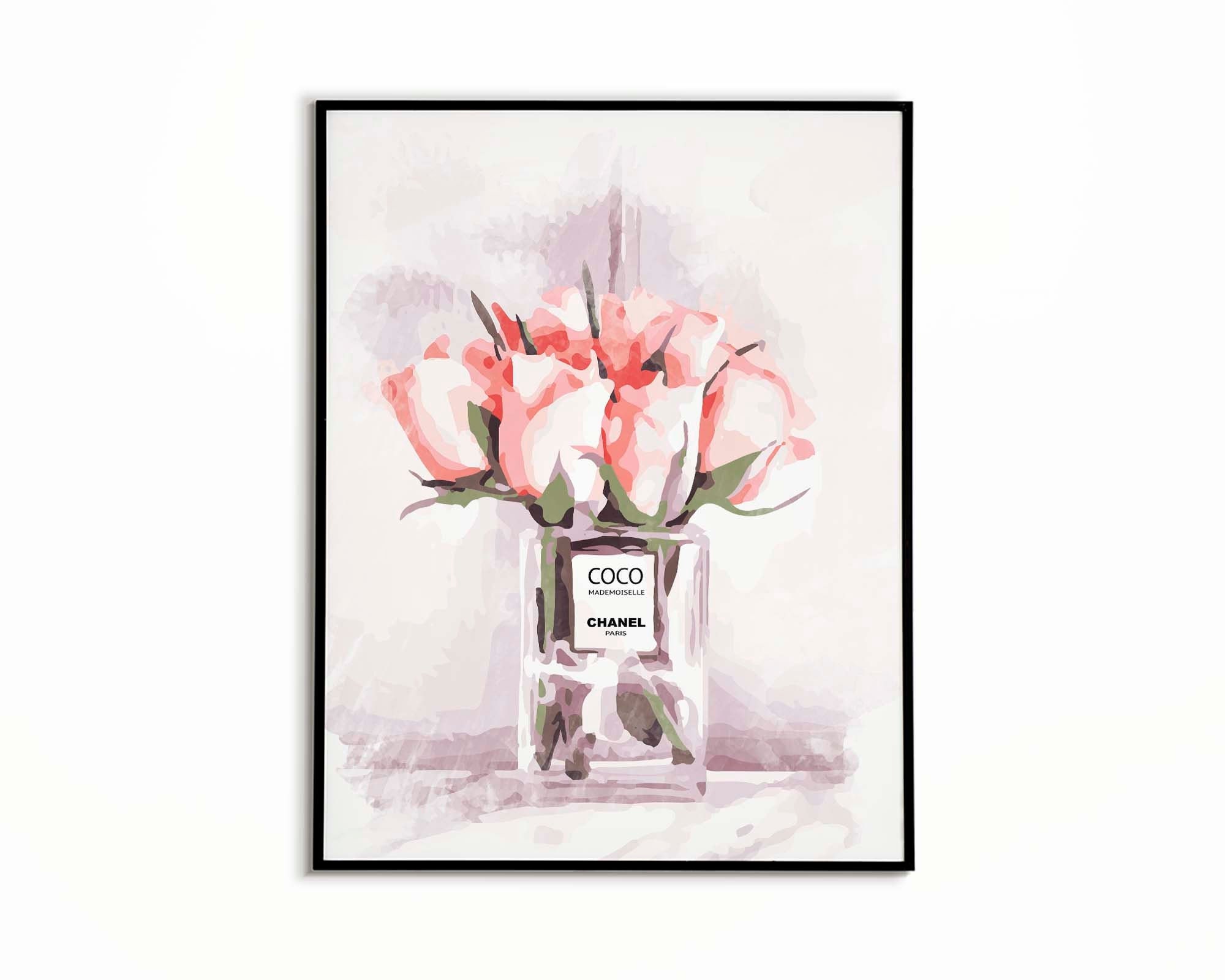 Coco Chanel Poster, Peonies Print, Chanel Watercolor, No.5 Perfume, Chanel  Perfume Bottle, Designer Poster, Chanel Print, Luxury Fashion Art