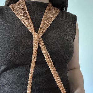 Guldfärgad paljetthalsduk – Bandana för hals eller midja