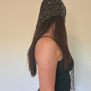 Knitted Head band -  Skinny Sequin Scarf