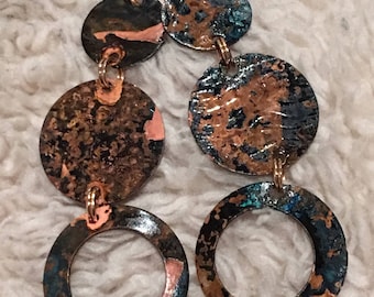 Copper Patina Dangel Earrings