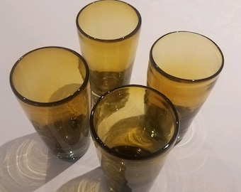Vintage Mexican Blown Glass Set