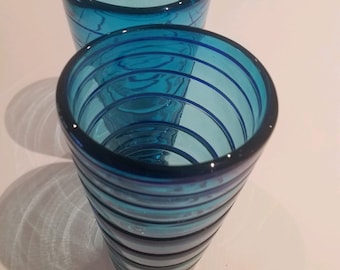 Vintage Mexican Blown Glass Set