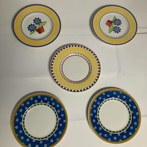Villeroy & Boch salad plates.  Set of 5. Made in Germany.  Rare.