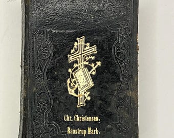 Antique Danish Lutheran Hymnal. "Psaimebog" Printed 1891 - Chr. Christensen.