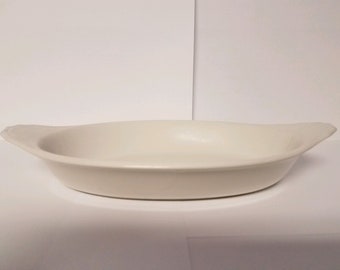 Vintage HALL China AU Gratin Dish White Made in USA