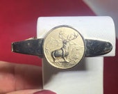 Vintage-Tie Bar-Gold-Elk-Robbins Co.-Attleboro-1960 39 s-Jewelry-Men 39 s Accessories