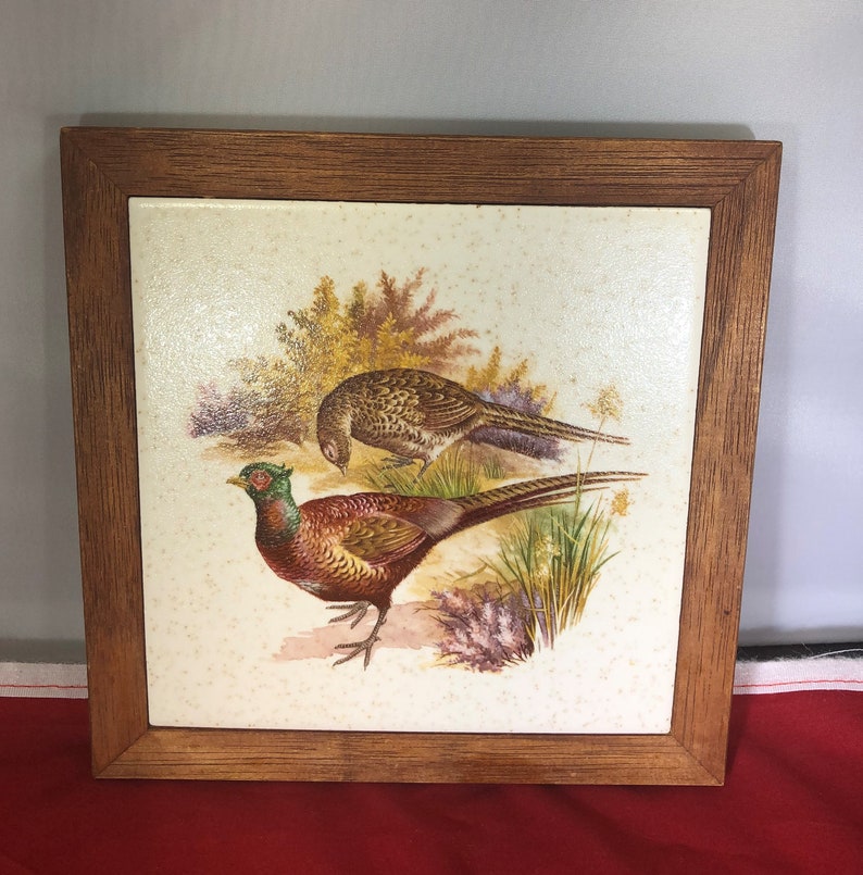 Vintage-Trivet-Creations by Deede-Pheasant-Ducks-Birds-Kitchen Decor-Home Decor