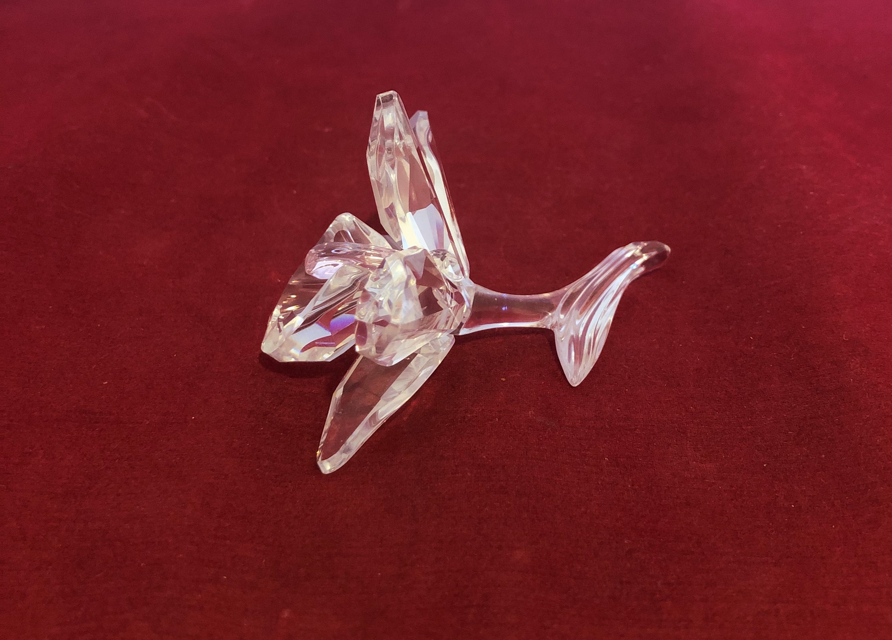 Vintage-swarovski-orchid-pink-flower-crystal-clear-figurine