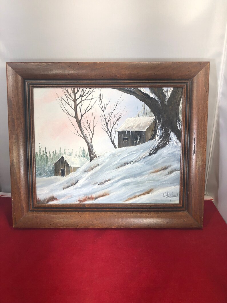 Vintage Oil Painting Original Signed A Etsy