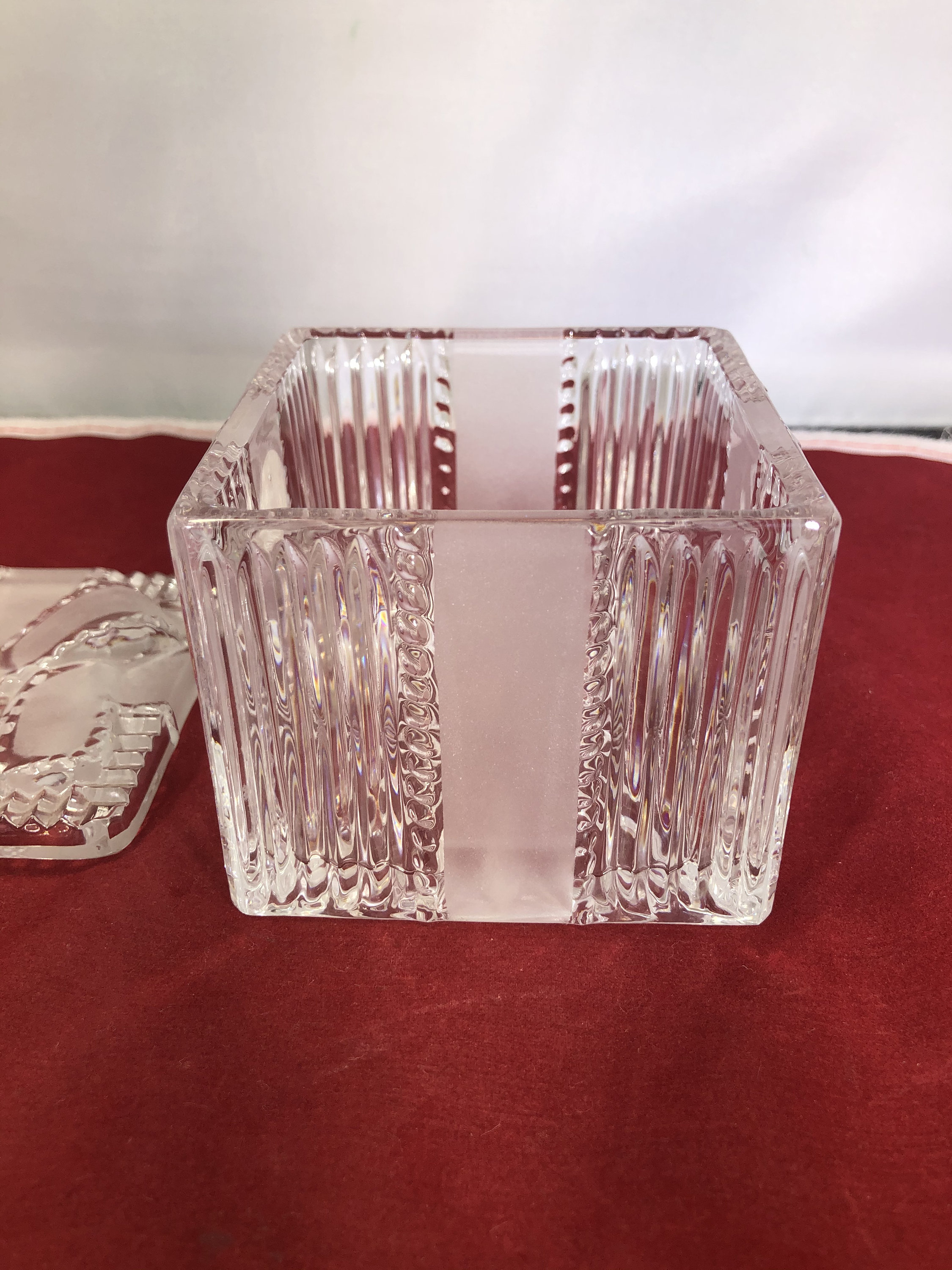 Vintagetrinket Boxclearglassfrostedpoland24 Lead Etsy