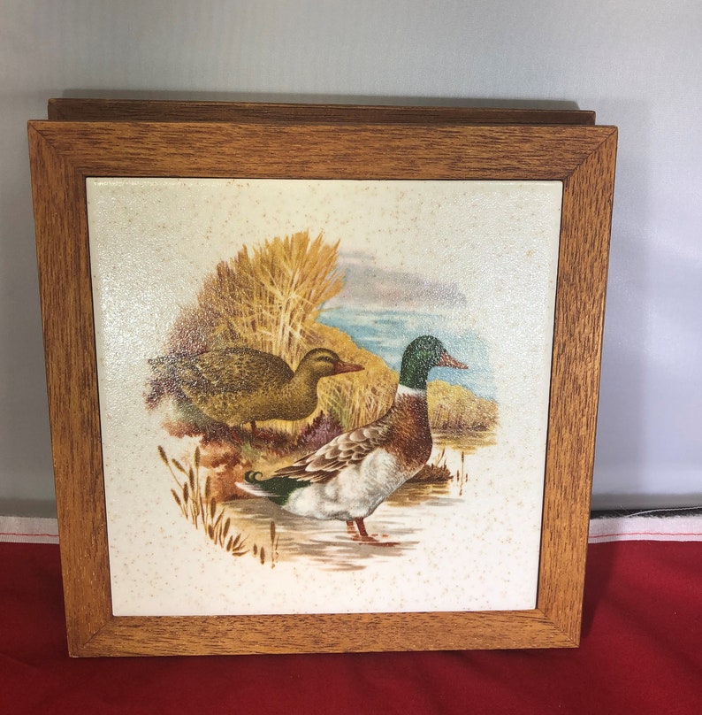Vintage-Trivet-Creations by Deede-Pheasant-Ducks-Birds-Kitchen Decor-Home Decor