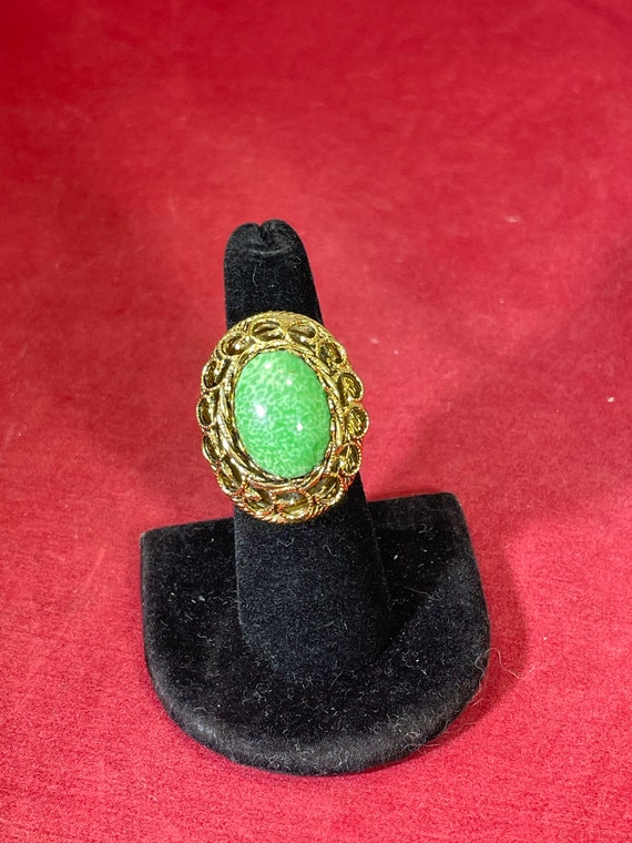 Vintage-Ring-Green-Gold-Size 6.5-Jewelry-Accessori