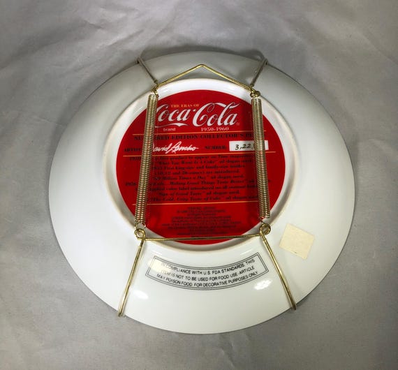Vintage-collectible-plate-coca Cola-1950-1960-david Lencho-#3225