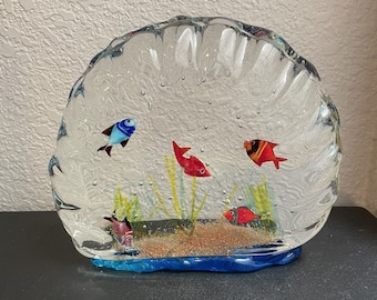 Vintage-Murano-Venezia-Italy-Fish Aquarium-Figurine-Glass-Home Decor