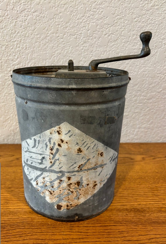 Antique metal ice cream maker shop