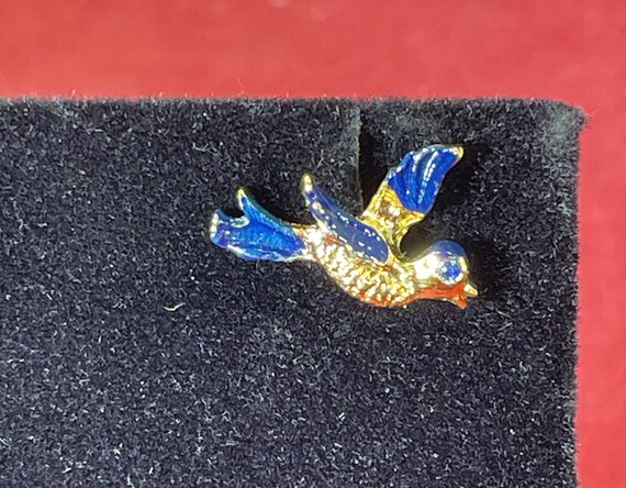 Vintage-Pin-Blue-Bird-Gold-Jewelry-Accessories - image 1