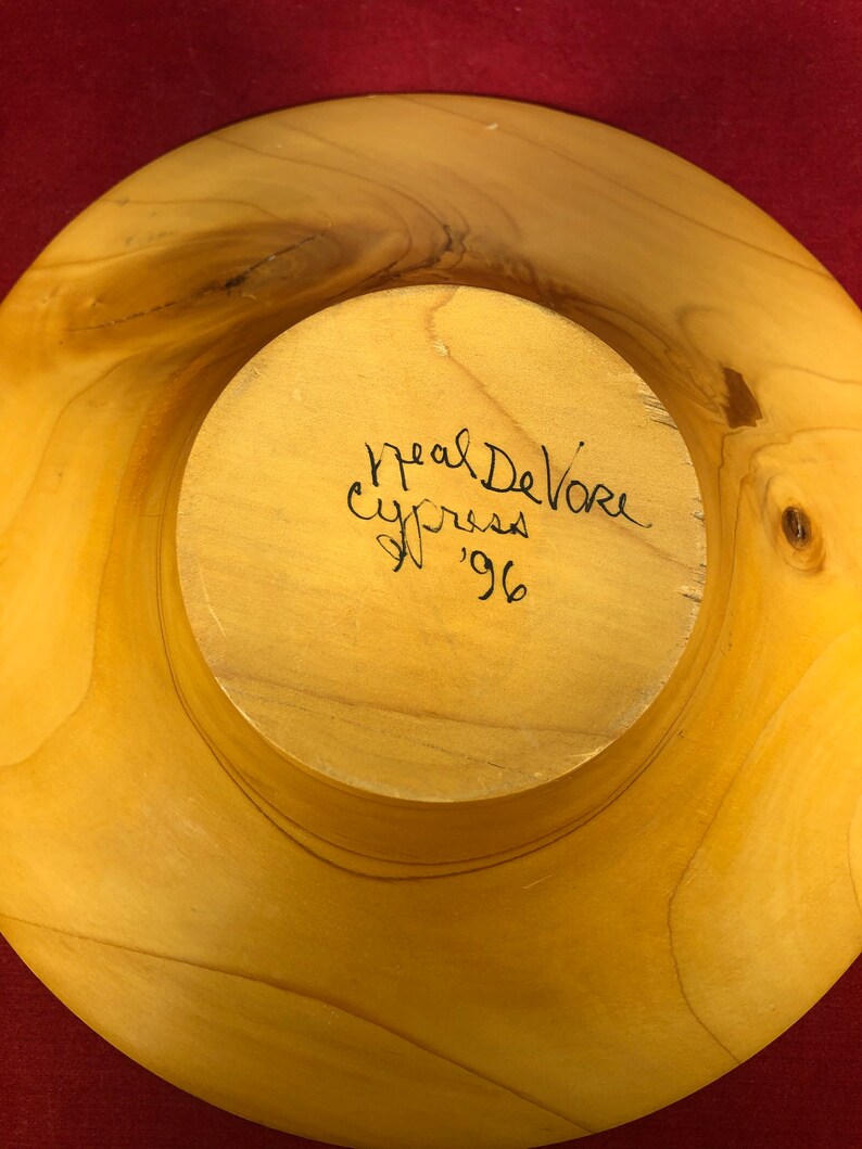 Neal Devore Vintage-wood-candy Dish-nut Dish-cypress-signed-home Decor-serving Ware ...