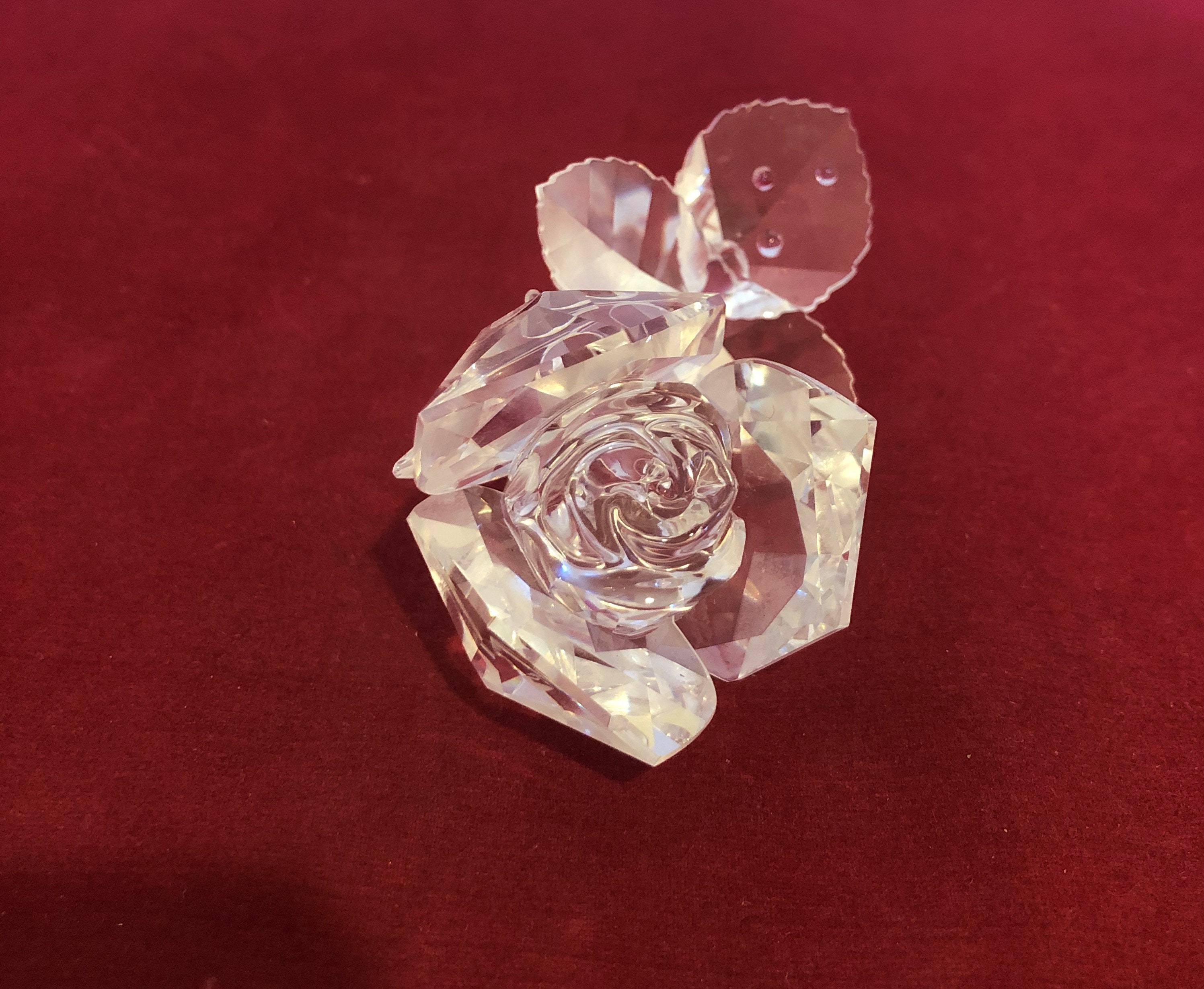 Vintage-swarovski-rose-flower-crystal-clear-figurine-1990