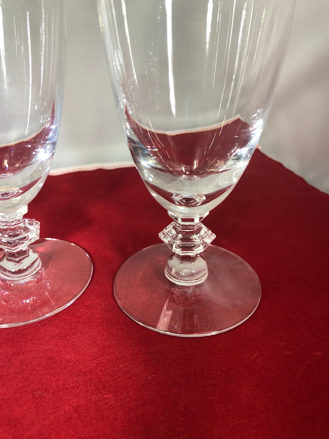 Vintagechampagne Flutesglassesetched Leavesserving Etsy