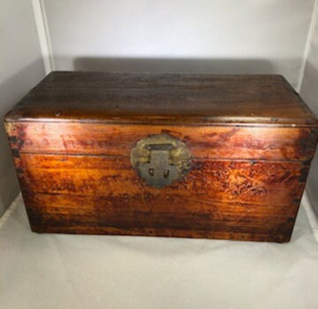 Vintage-box-brown-wood-hinged-dovetail-home Decor - Etsy UK