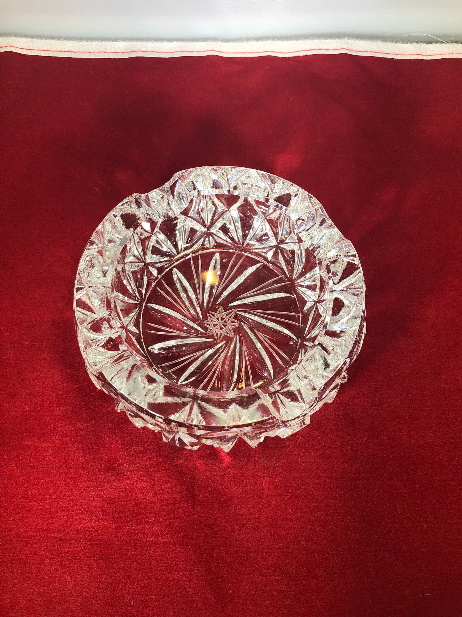 Vintageashtraycrystal8 Point Starheavyclearhome Decor Etsy