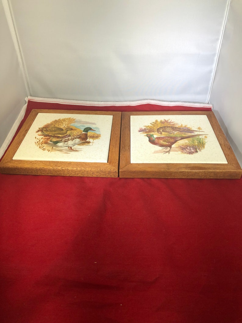Vintage-Trivet-Creations by Deede-Pheasant-Ducks-Birds-Kitchen Decor-Home Decor