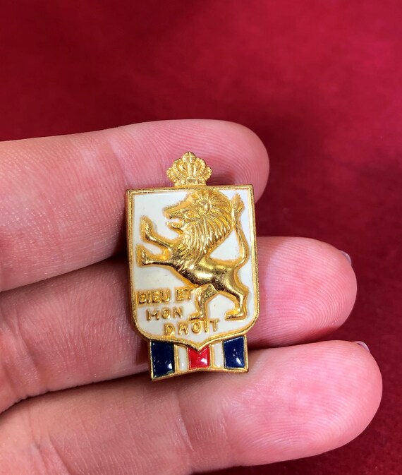 Vintage Pin Dieu Et Mon Droit Lion Etsy