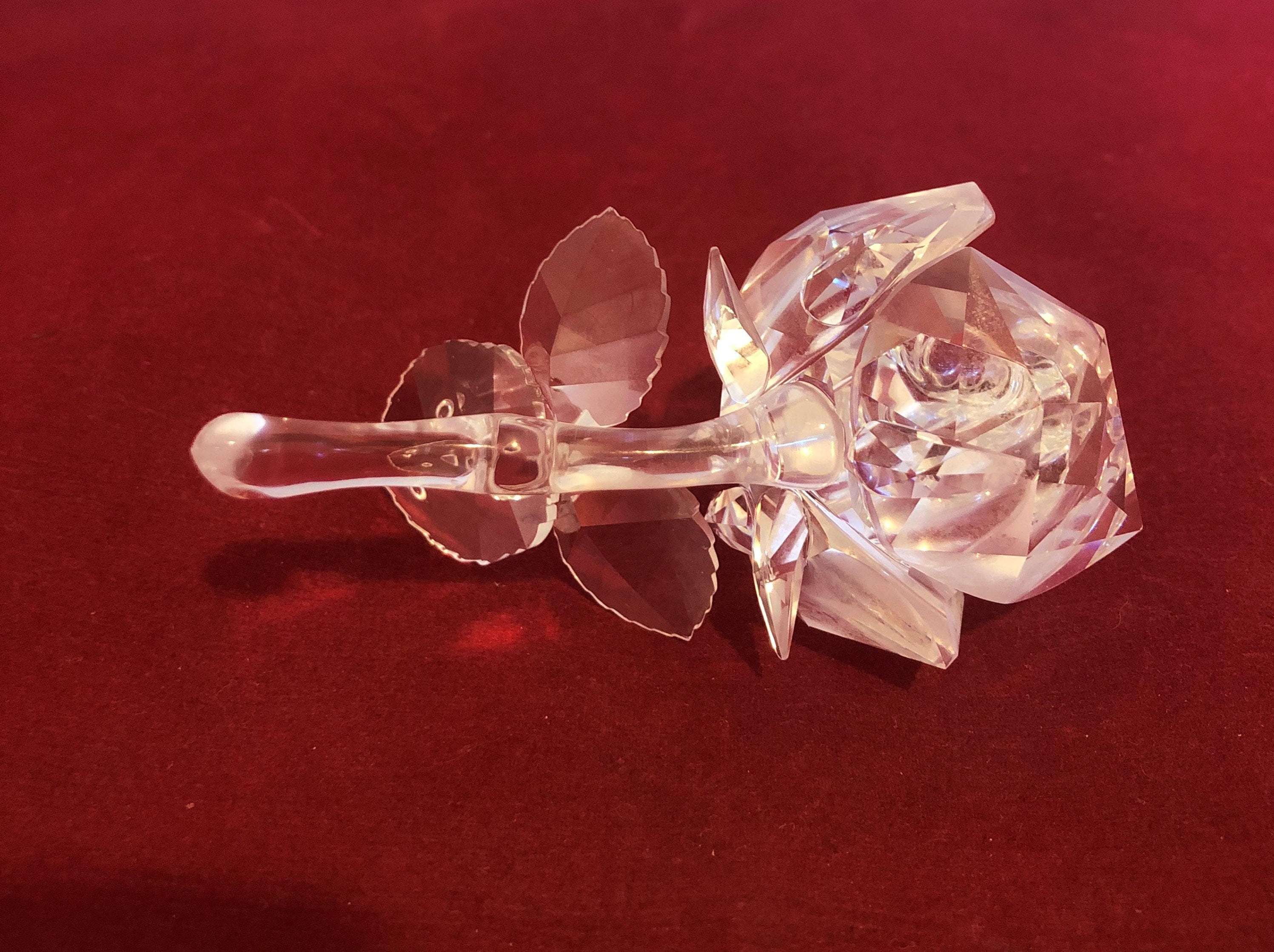 Vintage-swarovski-rose-flower-crystal-clear-figurine-1990-home