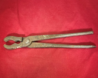 Vintage-Tool-Primitive-C. S. Osborne and Co.-Hand Forged-Pliers-Steel-Home Decor