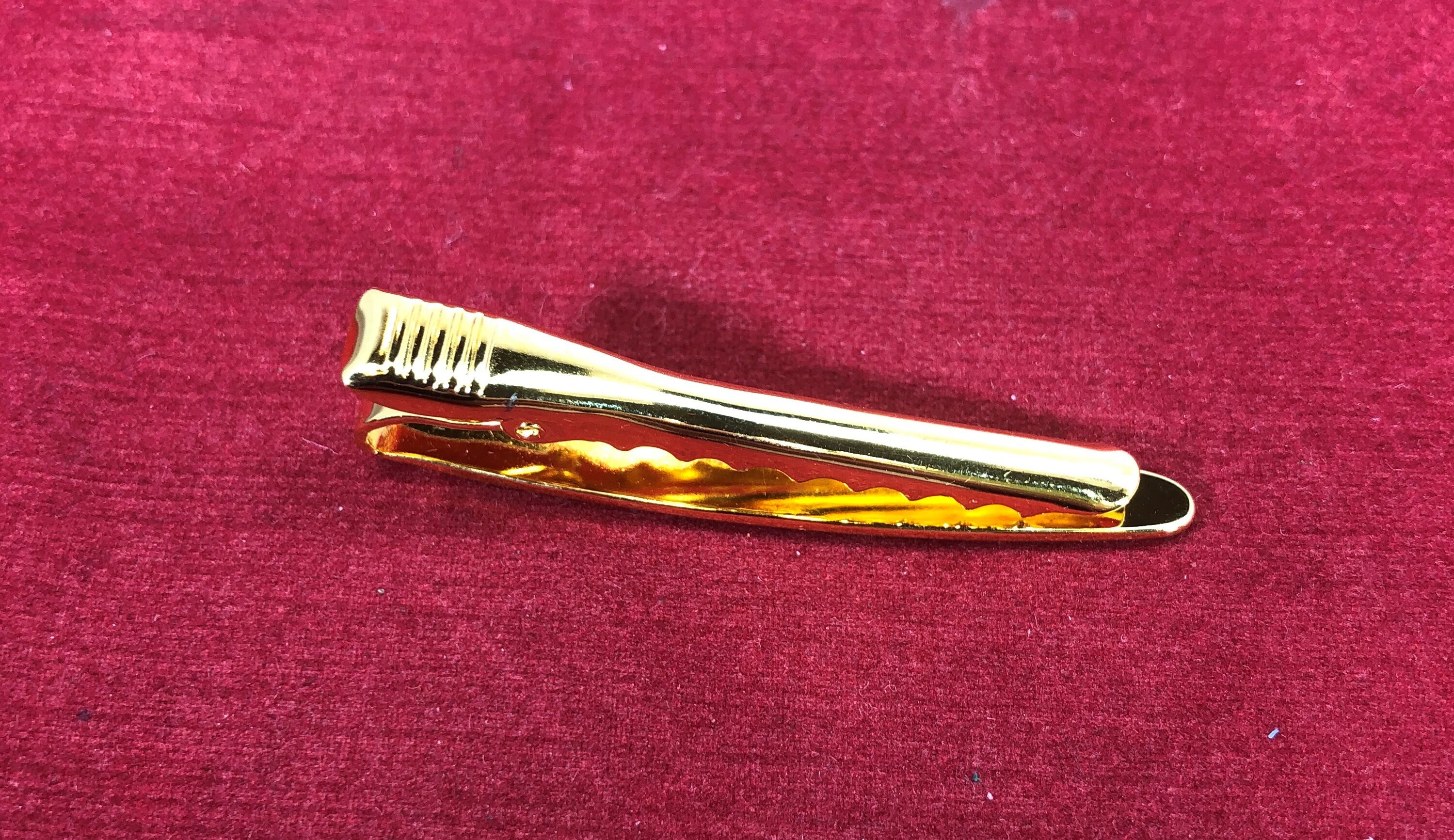Barrette De Cravate Vintage Victorienne - Or Et Strass - Modèle F-61 - Occasion Pour Homme
