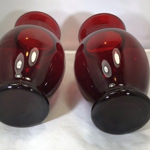 Vintage-2-ruby Red-vases-glass-home Decor - Etsy