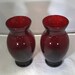 Vintage-2-ruby Red-vases-glass-home Decor - Etsy