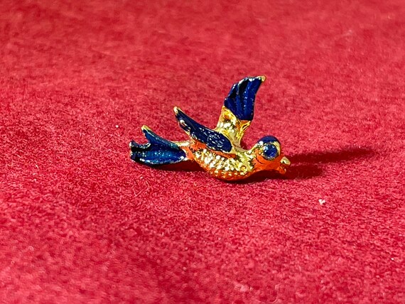 Vintage-Pin-Blue-Bird-Gold-Jewelry-Accessories - image 5