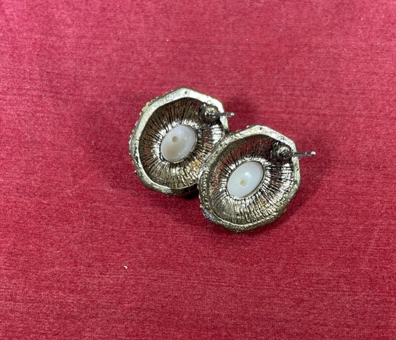 Vintage-White-Faux Pearl-Silver-Studs-Earrings-Je… - image 8