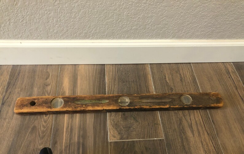 Vintage-Level-Tool-Primitive-Brown-Collectibles-Home Decor