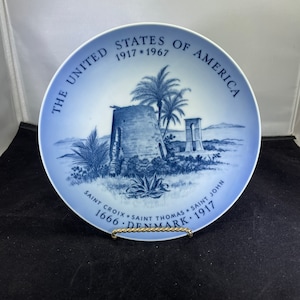 Vintage-Plate-Royal Copenhagen-Denmark-The United States of America-Saint Croix-Saint Thomas-Saint John-Home Decor