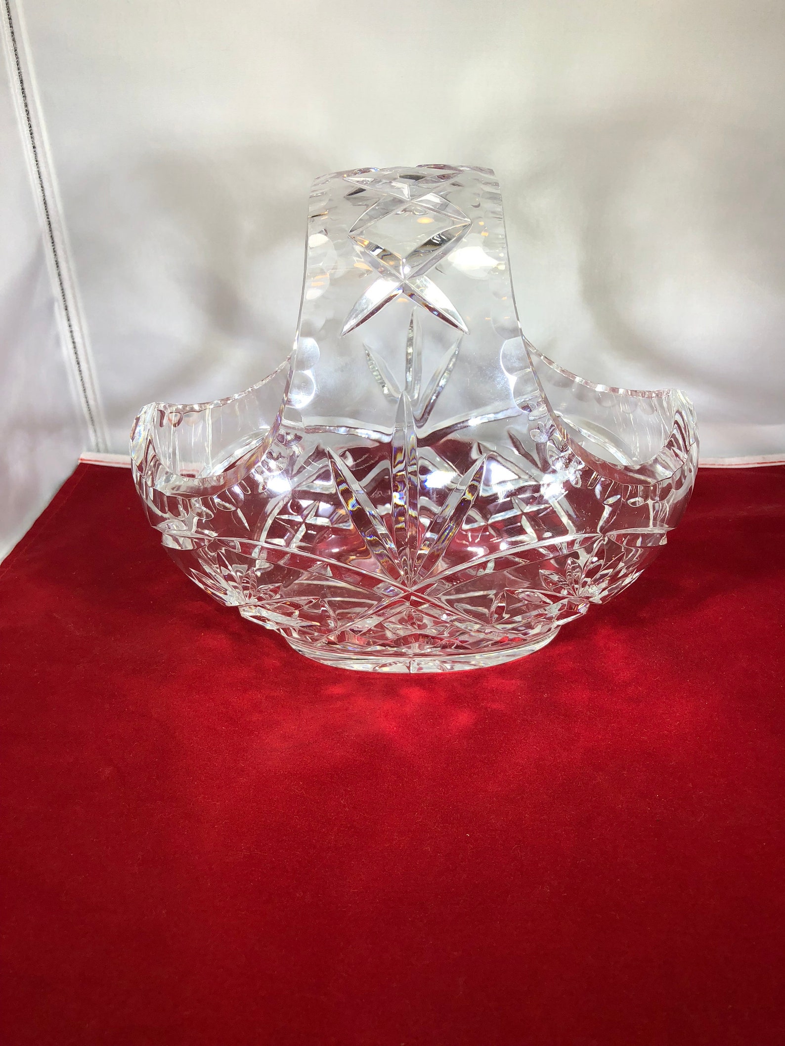 Vintagecut Crystalglass Basketcandy Dishbowlstarburst Etsy