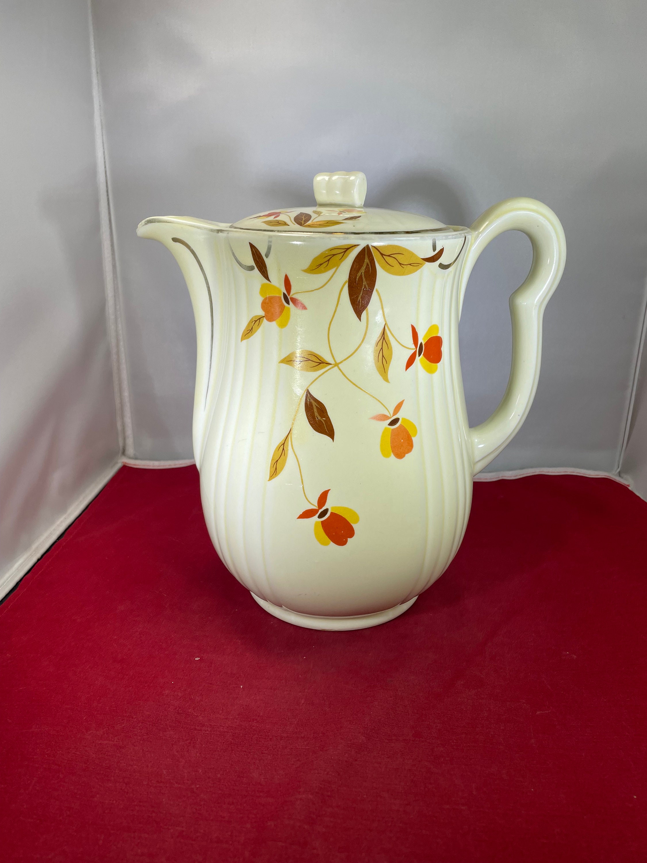 Vintage-hall's Superior-autumn Leaves-kitchenware-teapot-mary