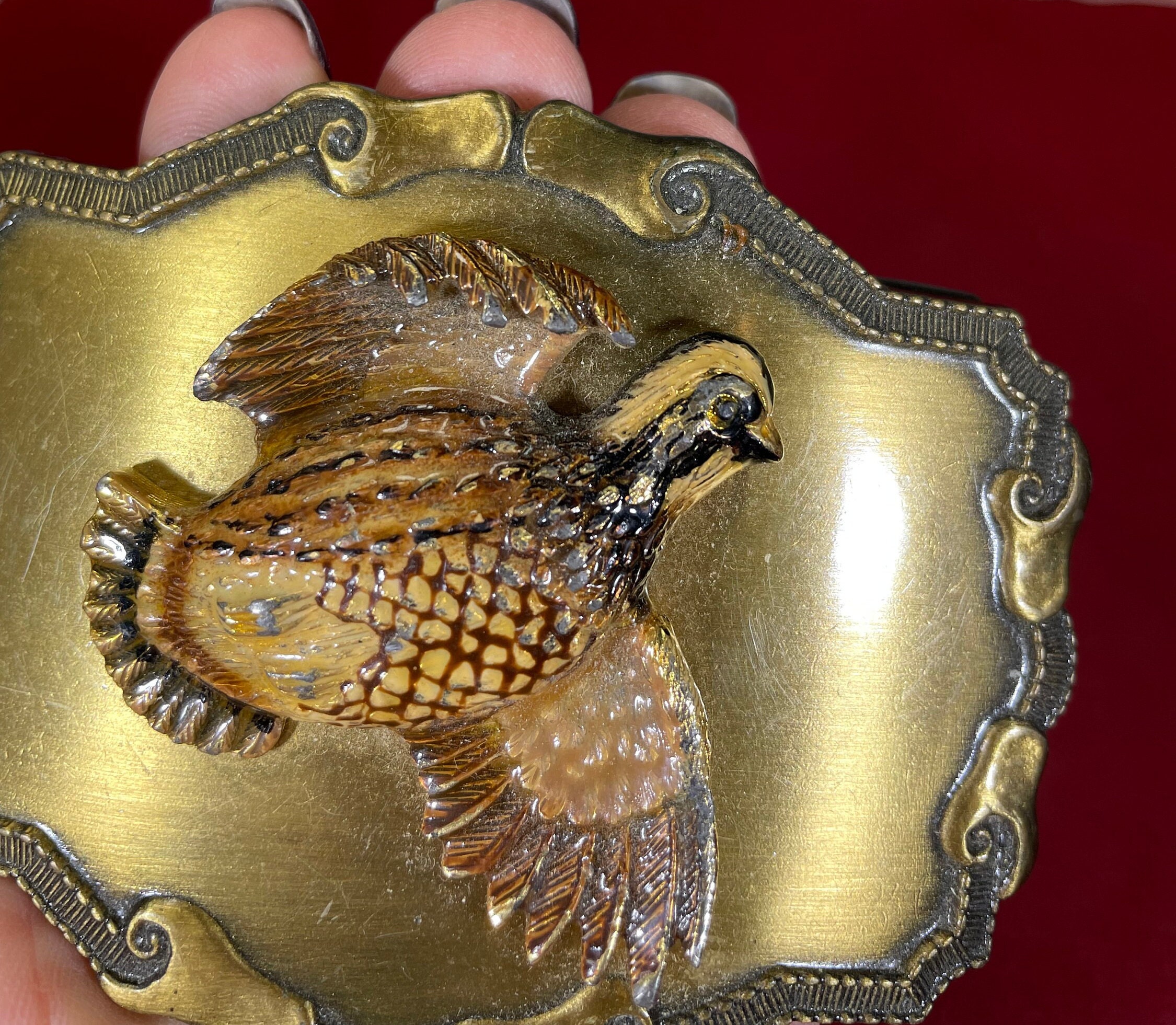 Vintage-belt Buckle-raintree-bronze-bird-accessories - Etsy display picture 1