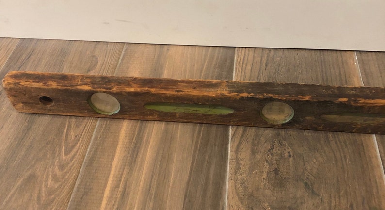 Vintage-Level-Tool-Primitive-Brown-Collectibles-Home Decor