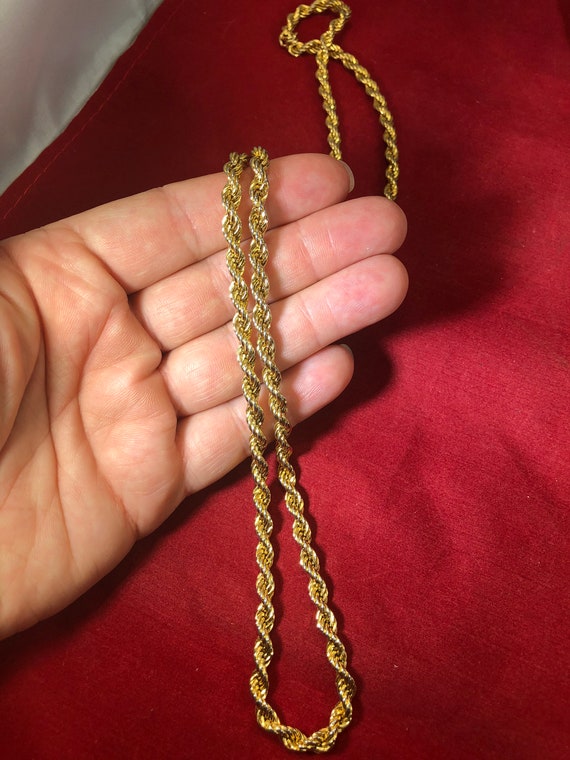 Vintage-Necklace-Gold-Twisted-Chain-Jewelry-Acces… - image 4