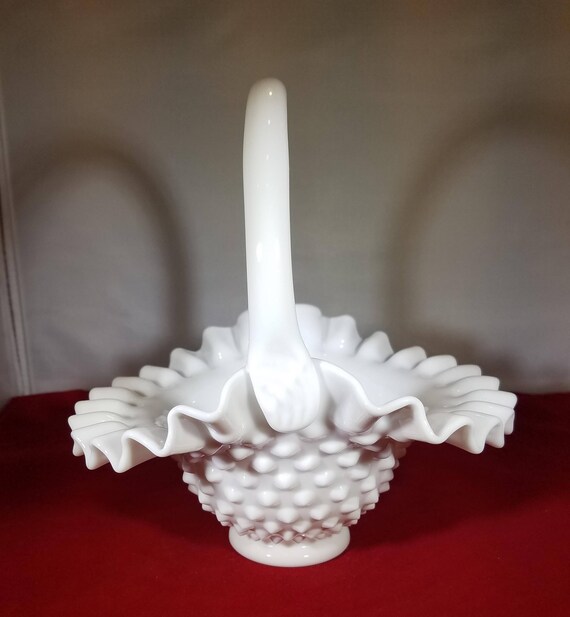 Fenton Hobnail Milk Glass Candy Dish