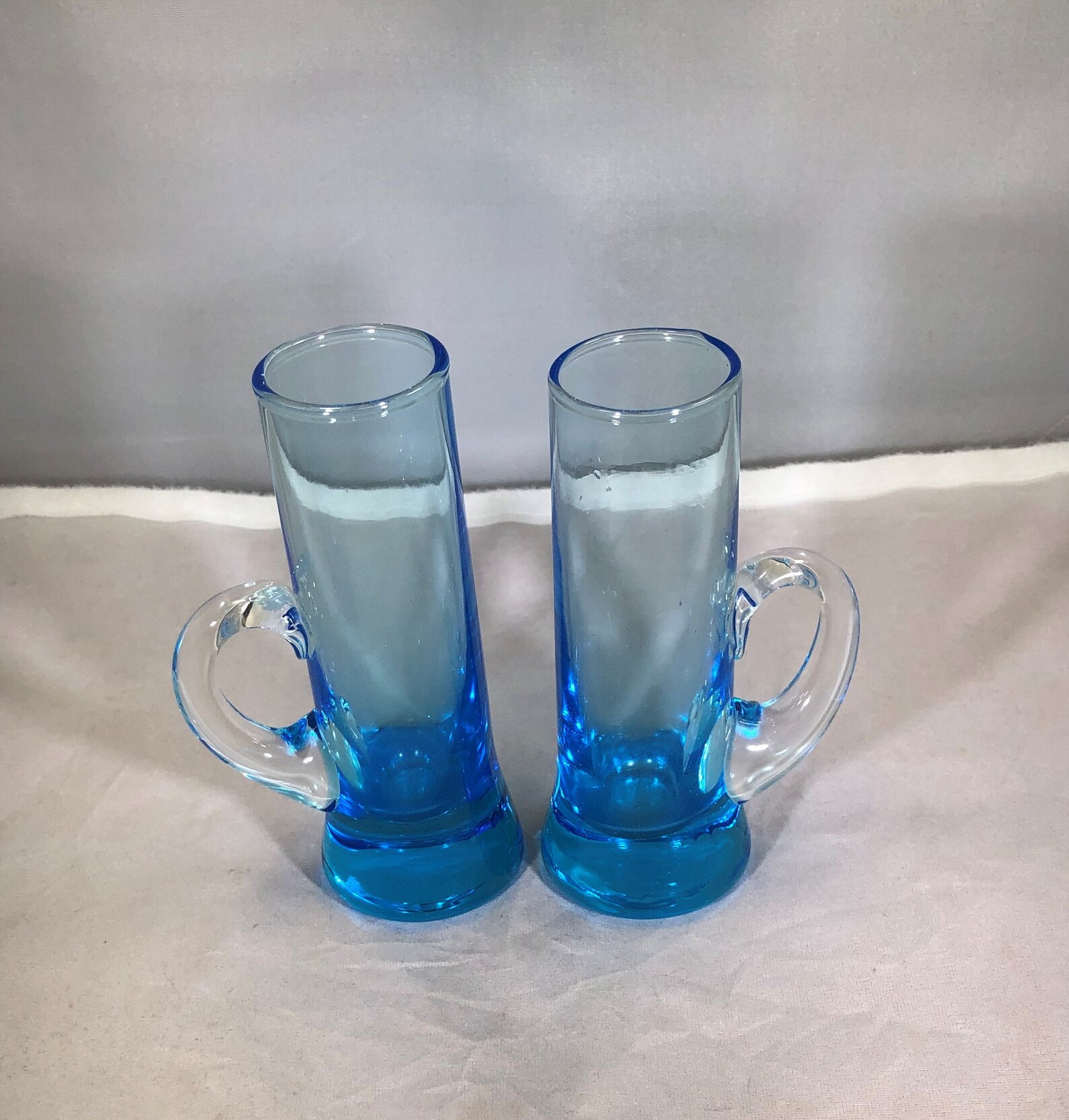 Vintageshot Glassesblue2handlesserving Wareliquorhome Etsy