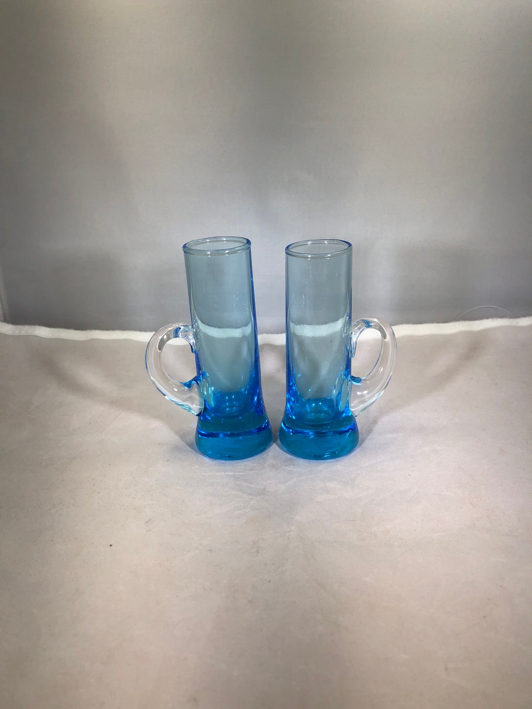 Vintageshot Glassesblue2handlesserving Wareliquorhome Etsy