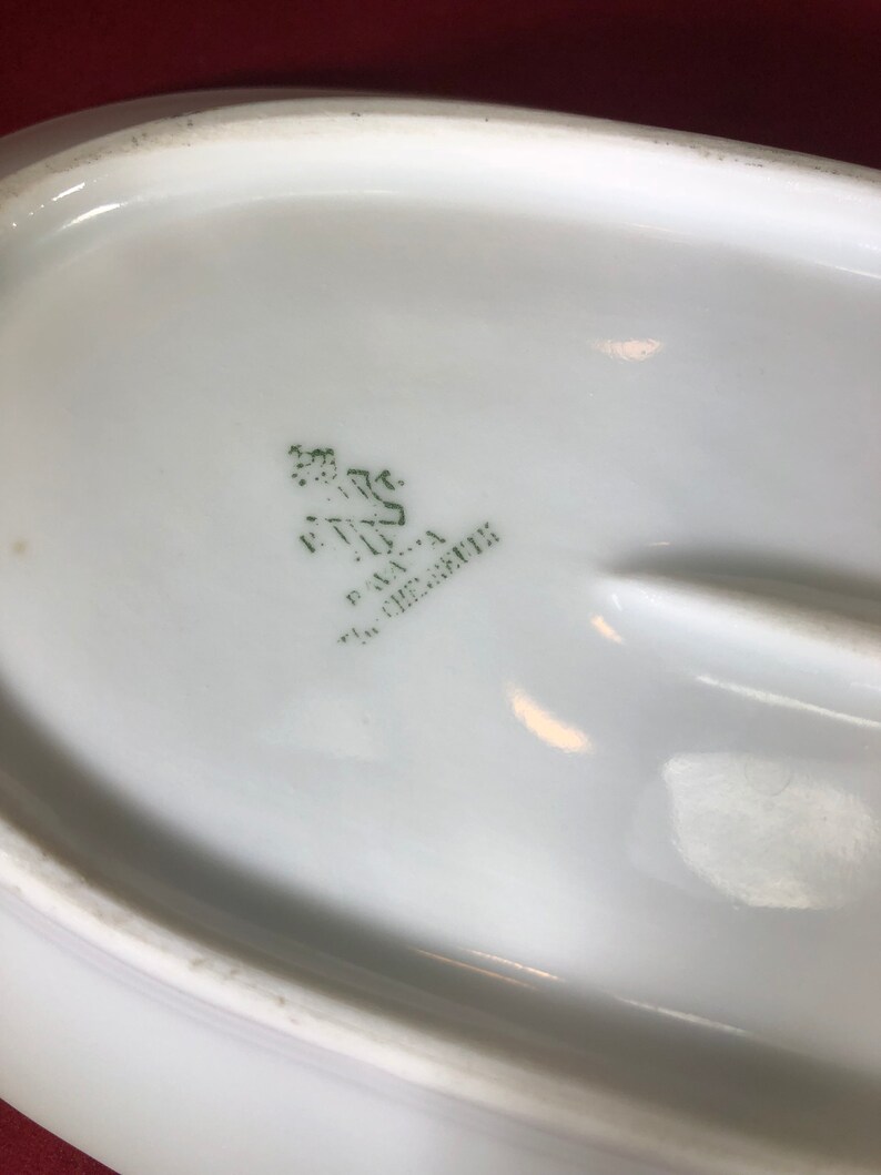 Vintage-Soap Dish-Candy Dish-Yellow-White-Purple-Flowers-Gold-Bavaria-Home Decor