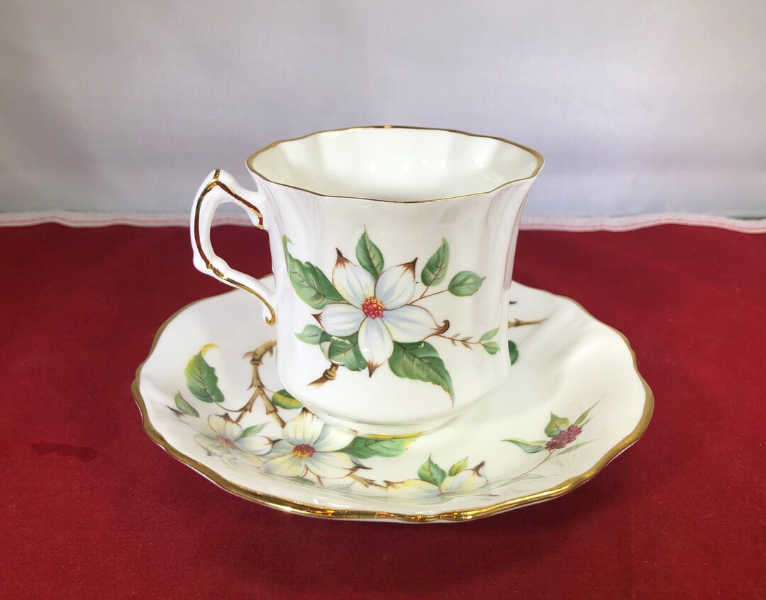 Vintage-hammersley-dogwood Blossoms-white Flowers-england-fine