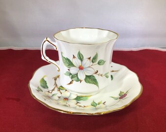 Vintage-hammersley-dogwood Blossoms-white Flowers-england-fine