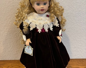 Vintage-Doll-Victorian Collection-Melissa Jane-Blonde Hair-Black Dress-Collectible