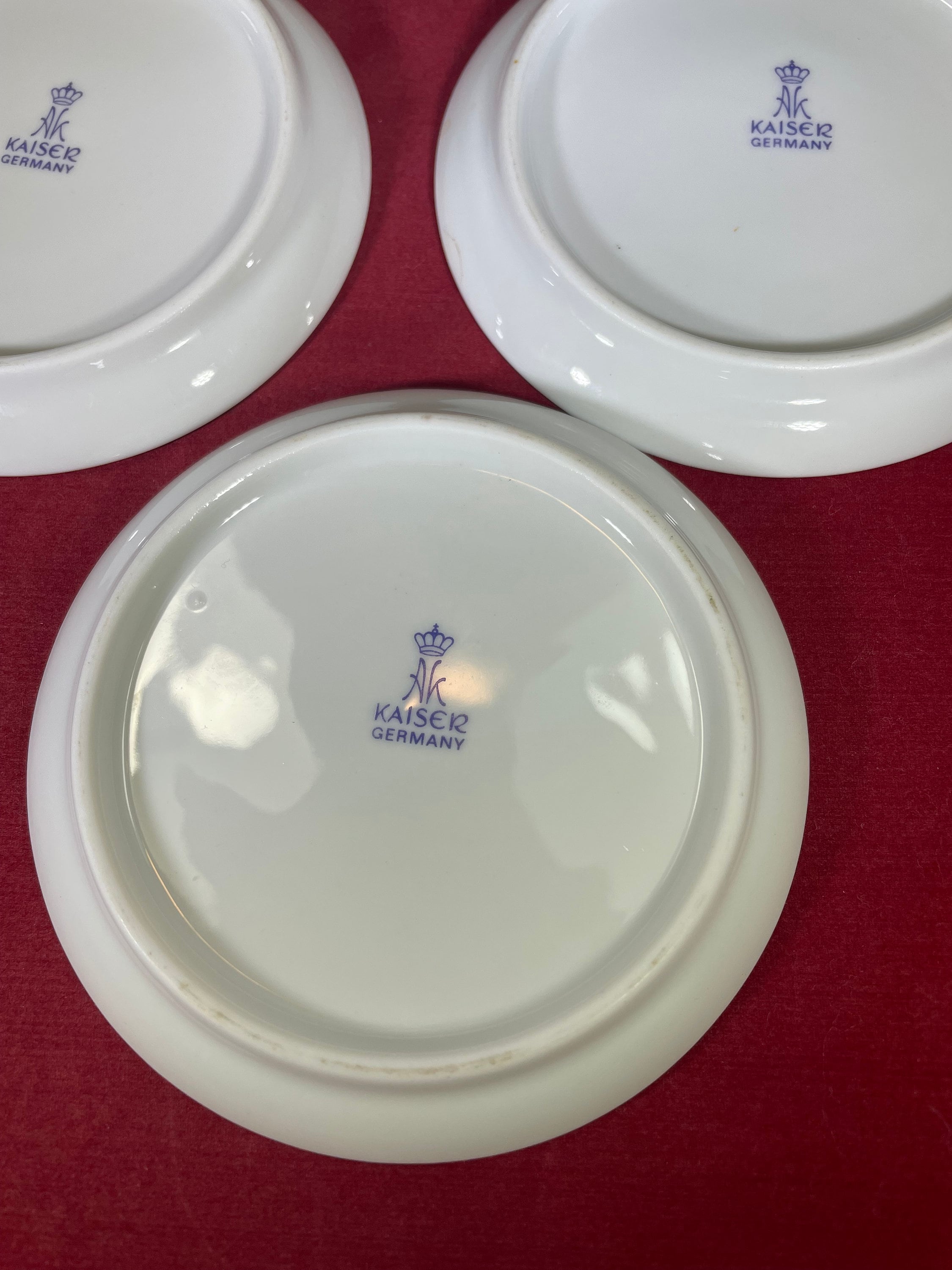 Vintage-3-Miniature Plates-Black and White-Frankfurt-Kaiser