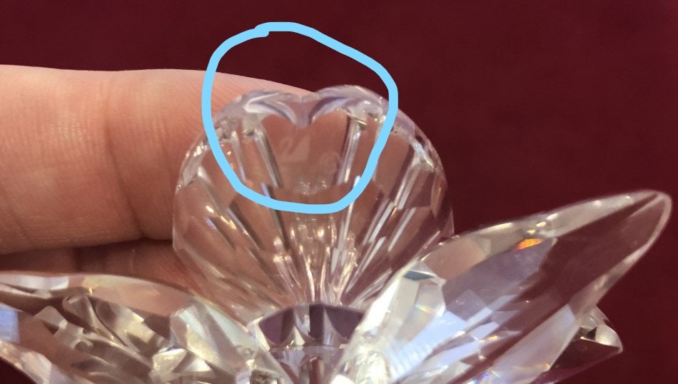 Vintage-swarovski-orchid-pink-flower-crystal-clear-figurine